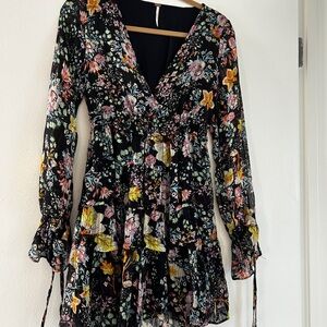 Free People Multicolor Floral Long Sleeve Dress